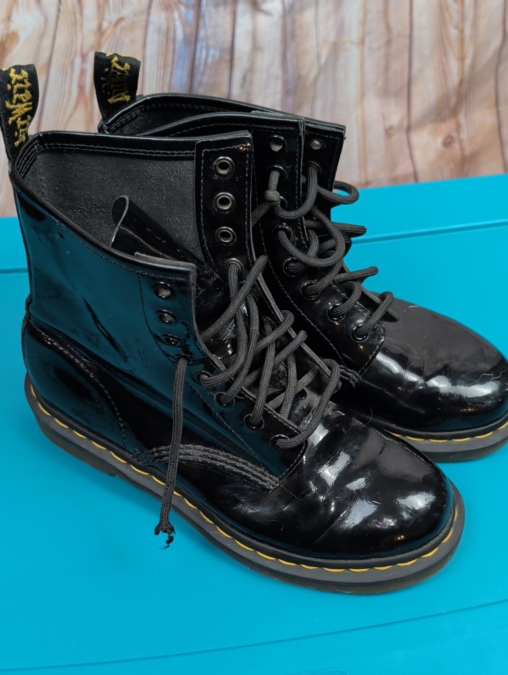 Dr. Martens Black Lace-Up Boots Size 7